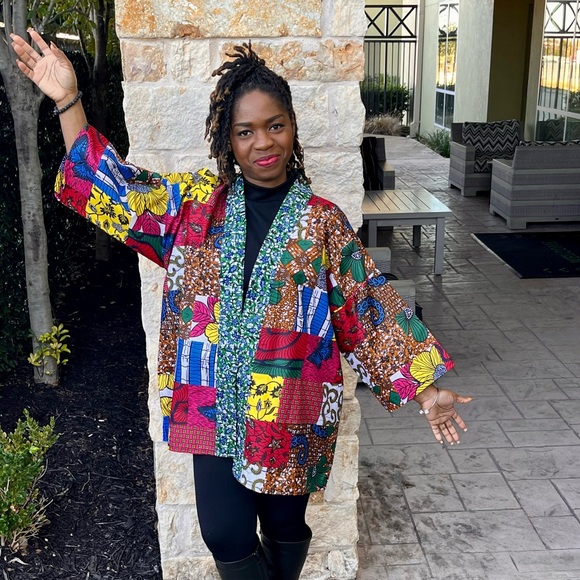 Patchwork Light weight Over-sized Jacket/Duster - Picture 3 of 5